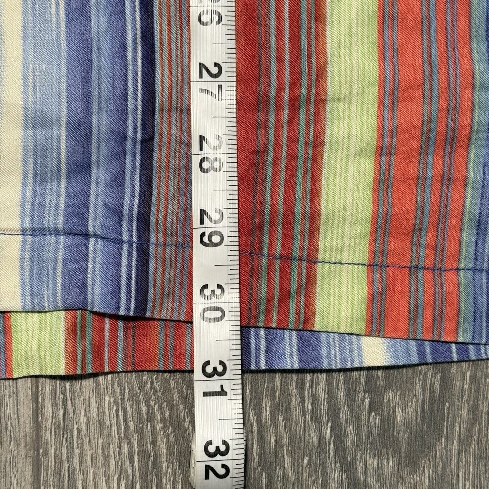 Tommy Bahama Colorful Striped Linen & Silk Blend Camp Button Up Shirt Mens Small - Picture 7 of 9